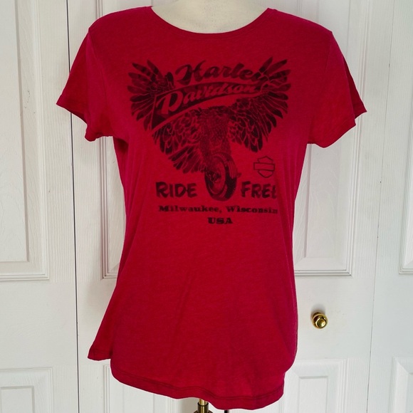 Harley-Davidson Tops - Harley-Davidson Red Tee with Bold Graphic
